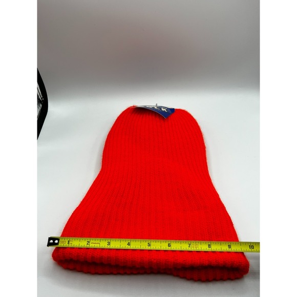 Vintage Made in the USA Knit Beannie BULK Logo Red Stretch Soft NEW OLD STOCK - Picture 10 of 11